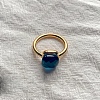 Square 304 Stainless Steel with Glass Finger Rings FS-WG8AAFA-34-1