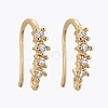 Brass Micro Pave Clear Cubic Zirconia Earring Hook ZIRC-L098-045G-1