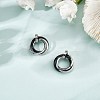 201 Stainless Steel Interlocking Ring Pendants STAS-SZ0002-61C-3