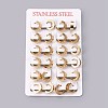 304 Stainless Steel Huggie Hoop Earrings X-EJEW-O087-09A-3