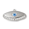 Rack Plating Brass Micro Pave Cubic Zirconia Enamel Pendants KK-P290-56A-P-1