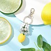Opaque Resin & Spray Painted Crackle Glass Keychains KEYC-JKC01343-01-1