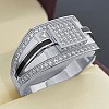 Square Alloy with Crystal Rhinestone Finger Rings FS-WG4A2D8-16-1