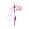Flower Handmade Woven & Polyester Cord & Resin & Acrylic Beaded Pendant Decorations HJEW-JM04421-01-1