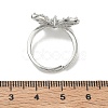 Adjustable Brass Butterfly Finger Rings with Clear Cubic Zirconia CU-CBA7E55-18P-01-5