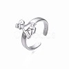Non-Tarnish 304 Stainless Steel 12 Constellations/Zodiac Signs Open Cuff Ring for Women RJEW-S405-156P-L-3