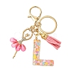 Letter A~Z Transparent Glitter Resin Pendant Keychains KEYC-FZ00024-12-1
