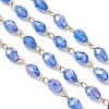 Oval Glass Beaded Link Chains AJEW-JB01471-01-3
