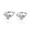 Brass Micro Pave Clear Cubic Zirconia Cuff Earrings EJEW-T046-23P-NF-2