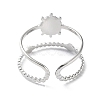 Tarnish Resistant 304 Stainless Steel Open Cuff Ring Components STAS-F301-03P-2