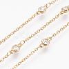 Handmade Brass Cubic Zirconia Chains CHC-P0005-04G-1