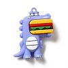 Dinosaur with Hamburger Shape PVC Pendants KY-E012-03C-1