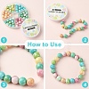 60Pcs 6 Colors Ombre Effect Dyed Crackle Glass Round Beads Strands GLAA-YW0003-60-4