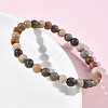 Natural Alashan Agate Round Beads Stretch Bracelets for Women BJEW-Z158-03M-04-3