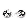 Flower Brass Enamel Hoop Earrings EJEW-Z157-02P-2