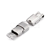 Non-Tarnish Smooth Surface 201 Stainless Steel Watch Band Clasps LS-X-STAS-R063-61-2