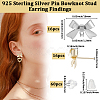 32Pcs 2 Colors Alloy Stud Earring Findings FIND-BBC0004-34-2