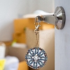 Acrylic Diamond Flat Round Pendant Keychain Kits PW-WG62905-01-3