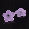Chunky Violet Transparent Frosted Flower Acrylic Beads X-PL560-4-1