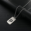 Rectangle with Hollow Out Letter 201 Stainless Steel Pendant Necklaces FS-WG34D20-07-1