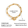 Minimalist 5mm 304 Stainless Steel Paperclip Chain OT Bracelets for Women DI6233-2-2