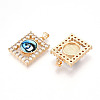 Brass Micro Pave Clear Cubic Zirconia Pendants for Women KK-T070-91A-07-2