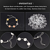 Round Tray 304 Stainless Steel Link Bracelets BJEW-AB00002-5