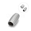 Tarnish Resistant Matte 304 Stainless Steel Barrel Magnetic Clasps with Glue-in Ends STAS-E089-18A-1