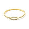 Clear Cubic Zirconia Hollow Out Rectangle Hinged Bangle BJEW-G659-03G-1