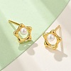 925 Sterling Silver Stud Earrings EJEW-D317-01G-3