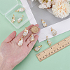 10Pcs 5 Styles Electroplated Natural Quartz Crystal Copper Wire Wrapped Pendants PALLOY-FG00004-3