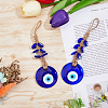 2Pcs Glass Turkey Evil Eye Car Hanging Decorations HJEW-DC0001-14-4