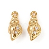 Ocean Theme Brass Micro Pave Cubic Zirconia Charms KK-F902-08O-G-1