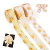 3Rolls 3 Colors Sun Pattern Polyester Ribbon OCOR-TA0003-30-1