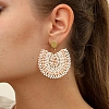 Bohemian Style Fan Glass Seed Beaded Dangle Stud Earrings for Women LS3119-1-3