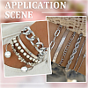 2 Sets 2 Styles Alloy Chain Bracelets & Bangles Set for Women BJEW-SP0001-34A-6
