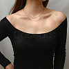 304 Stainless Steel Double Layer Necklaces BI6210-1-2