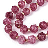 Ombre Effect Dyed Transparent Crackle Glass Beads Strands GLAA-Q111-10MM-04-4