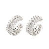 Rack Plating Brass Cubic Zirconia Cuff Earrings EJEW-K245-39P-1