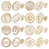 CREATCABIN 16Pcs 8 Style Brass Stud Earring Findings KK-CN0001-90-1