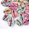 Printed Natural Cowrie Shell Beads X-SHEL-S266-09A-1