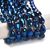 Electroplate Glass Beads Strands EGLA-D017-12x8mm-1-2