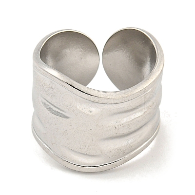 Non-Tarnish 304 Stainless Steel Open Cuff Finger Rings RJEW-P114-12P-1