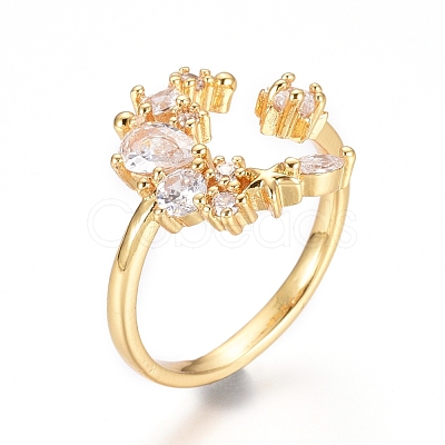 Adjustable Brass Finger Rings RJEW-G096-37G-1