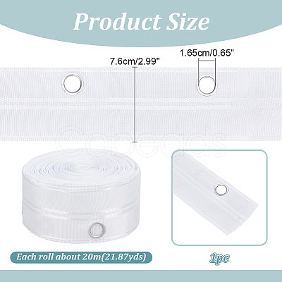 Polyester Curtain Tape for Hook DIY-WH0569-69B-1