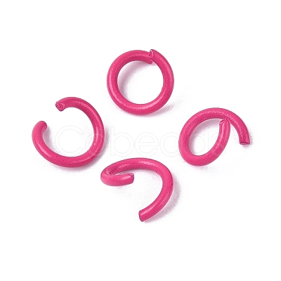 Spray Painted Iron Open Jump Rings IFIN-T017-04B-17-1