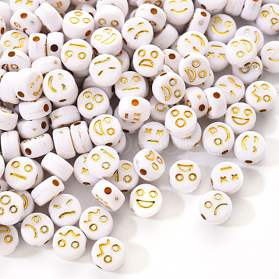 Opaque White Acrylic Beads MACR-YW0001-21B-1