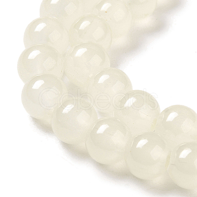 Baking Paint Imitation Jade Glass Round Bead Strands X1-DGLA-Q021-8mm-01-1
