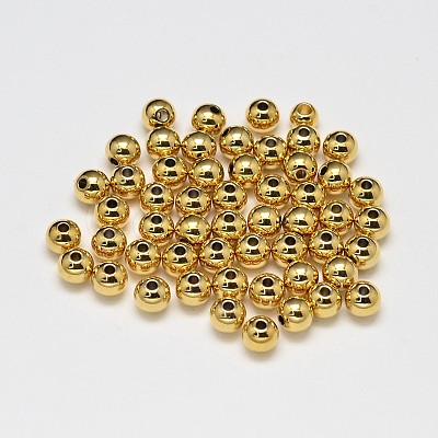 Rack Plating Brass Round Spacer Beads X-KK-I601-6mm-G-RS-1