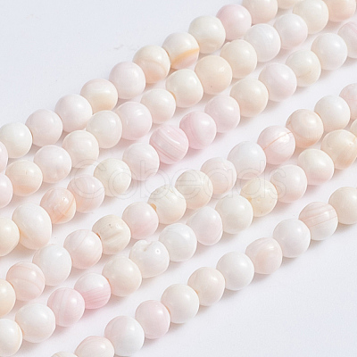 Natural Pink Shell Beads Strands SSHEL-L016-18C-1